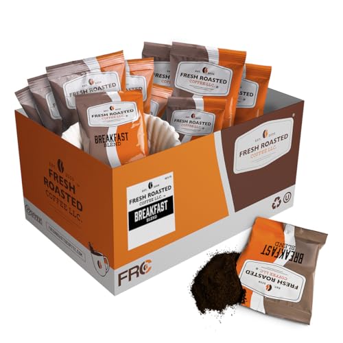Image of Fresh Roasted Coffee, Breakfast Blend Drip Ground Fractional Packs, Light Roast, Kosher, 1.75 oz, 42 Count