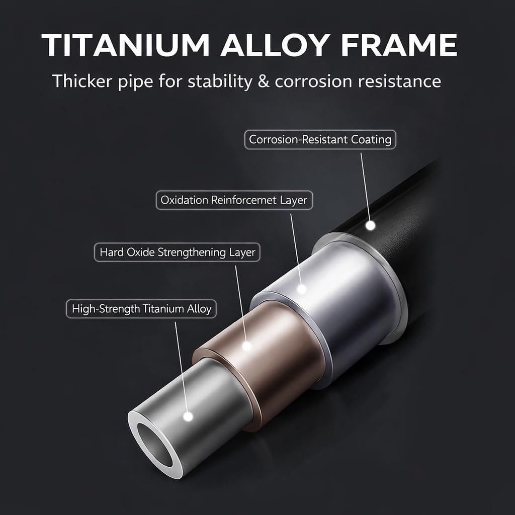 Titanium Alloy Walking Cane for Men & Women – Foldable & Adjustable Walking Stick with 2-in-1 T/L Ergonomic Handle, Lightweight & Heavy Duty Collapsible,Gray