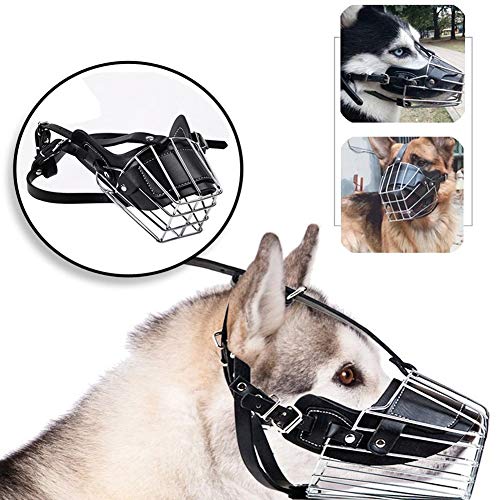 Museau couverture en métal noir XXL YUXIN Zhaochen anti-bite réglable pour grand chien