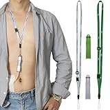 MandMcares Peritoneal Dialysis Accessories. PD Transfer Set Holder for Baxter – 2 Color PD Holders with 2 Adjustable Lanyards. Secure Shower Support. (Gray Green)