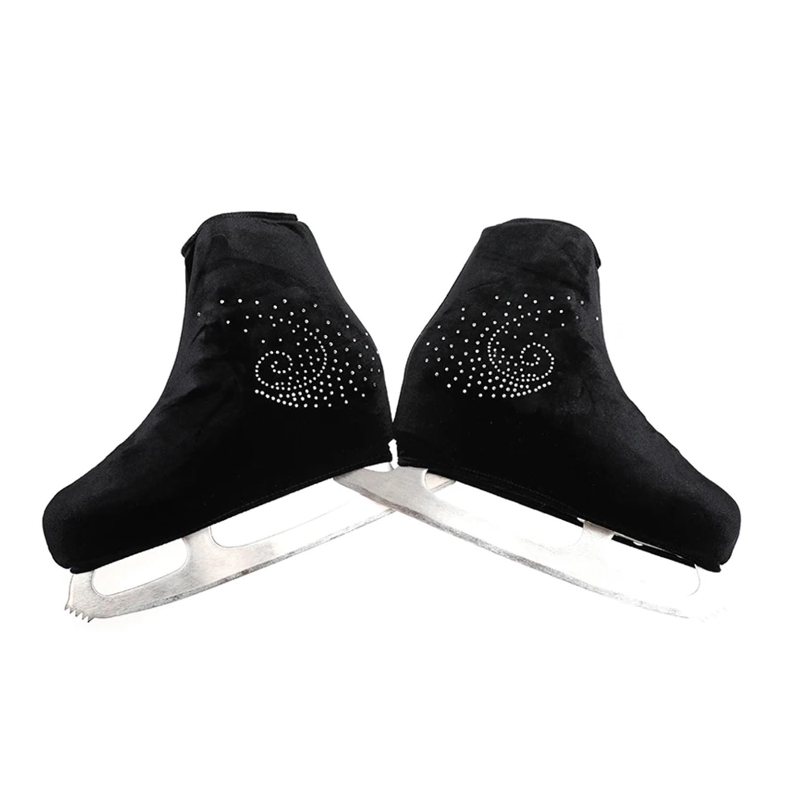 Ochronne nakładki na buty dla dorosłych Aksamitne błyszczące Rhinestone Akcesoria do butów łyżwiarstwa figurowego(Pink,US 12)