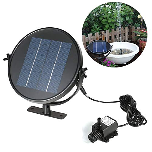 Chennie Solar Powered Fountain Pump with 4 Spay Heads for Pond,Bird Bath (Edition : 3W)