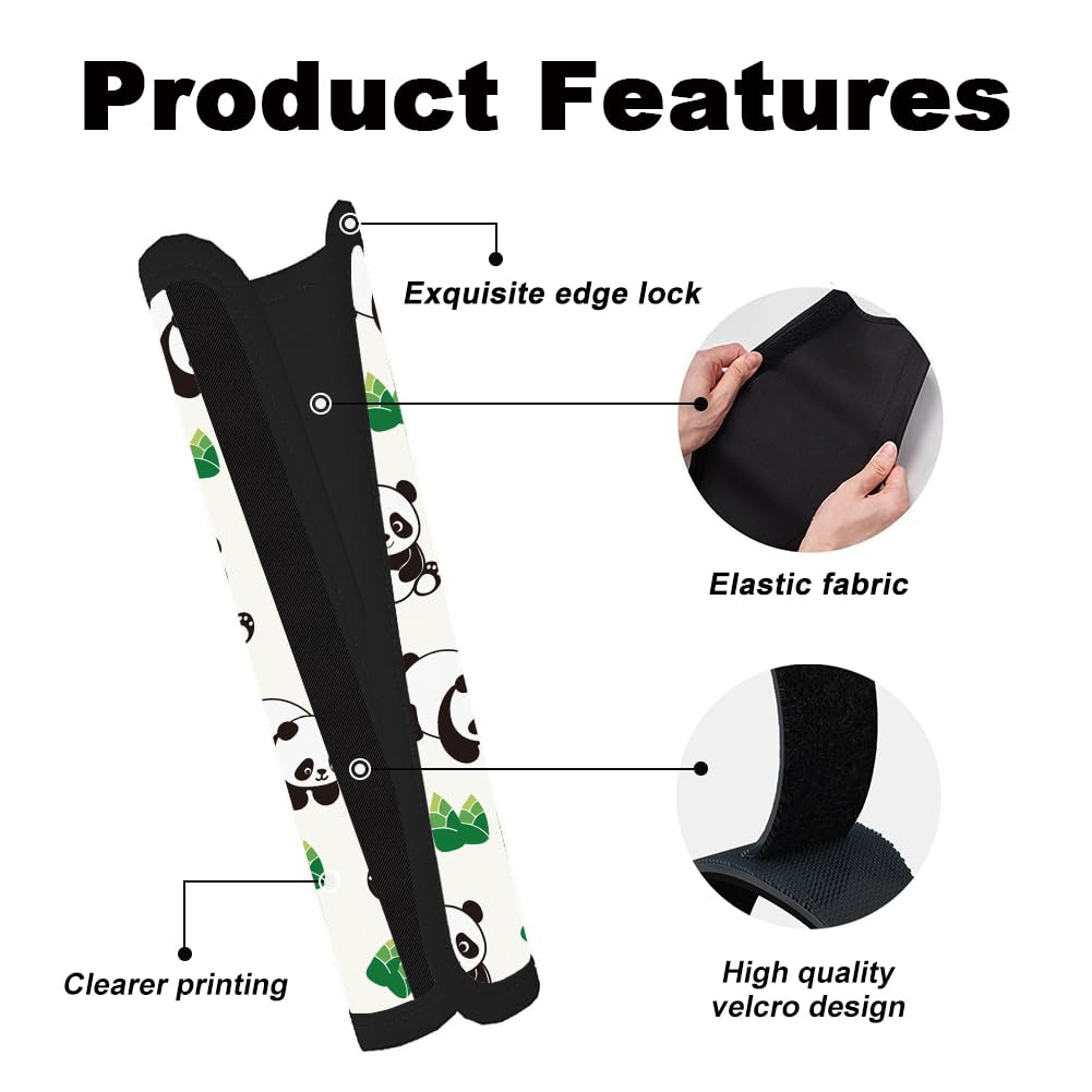 SEANATIVE Coussinets D'épaule Pour Ceinture De Sécurité, Housse De Sangle De Siège De Voiture Motif Panda Mignon Coussin De Sac à Dos Pour Enfant