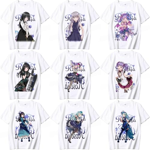 [TGHSJT] BanG Dream! Roselia T�V���c ���� �o���h���I���F��� �F�c�삠�� �����ӎq �X��і� ������ �C���i�[�V���c �R�X�v���ߑ� T-Shirt �ĕ� ���핞 �㒅 ���� �L�O�V���c �^���� ���蕨 �j�����p [���s�A��