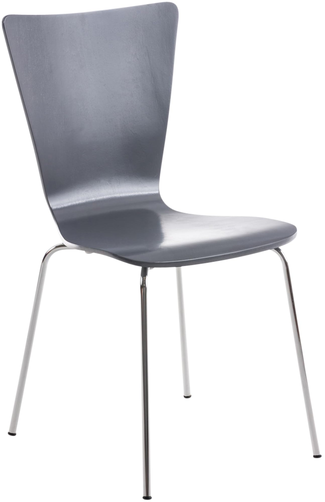 CLP Chaise empilable Aaron I Chaise de conférence Ergonomique avec Assise en Bois I Chaise Visiteur Peu encombrante avec Protections de Sol, Couleur:Gris