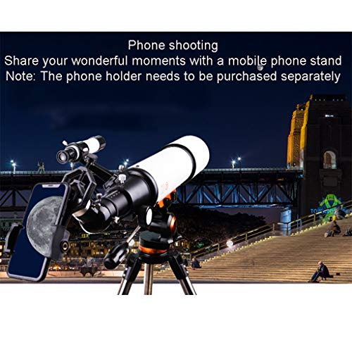 Telescopio con lente objetiva de 80 mm y trípode miniatura 6