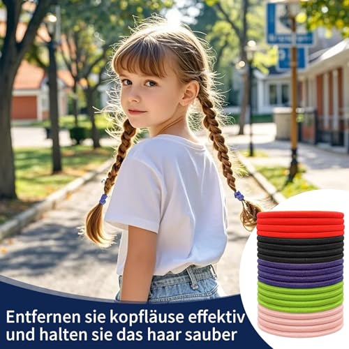 LumenPoles 40 Stück Laus Haargummi, Mehrfarbig Haargummis, Elastisches Anti Läuse Haargummi, Haargummis Damen Sicher Gesund Wirksam, Wirksam hilft Läusen Vorzubeugen Ideal für Schule und Reisen