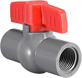 Sourcingmap - Grifo para válvula de bola de PVC, color rojo y gris, 1/2"(1Pcs), Threaded Ends