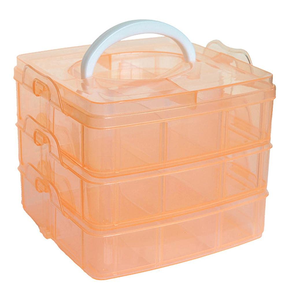 Boîte De Rangement De Bijoux En Plastique Rose à 3