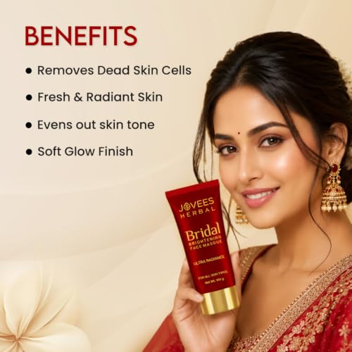 Image of Jovees Herbal Bridal Brightening Face Masque Pack | Ultra Radiance | With Orange Peel And Turmeric Extract | For All Skin Types | 100GM