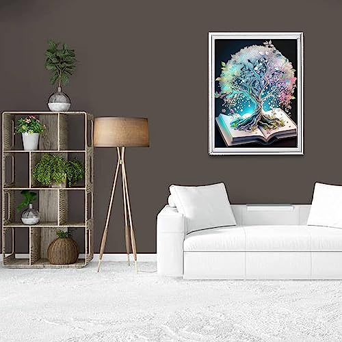 JPHYLL DIY 5D Diamond Painting Kits for Adults Diamond Art White Tree of Life Diamond Painting Full Drill Crystal Rhinestone Embroidery Craft Kits for Home Wall Decor Gifts 12X16Inch - Image 4