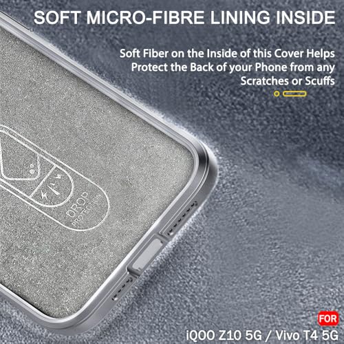 Image of TheGiftKart Liquid Silicon Back Cover Case for iQOO Z10 5G / Vivo T4 5G | Shockproof Military Grade Protection | Micro-Fibre Cloth On Inner Side | Built-in Anti-Slip Grip for Back Cover (TPU, Black)