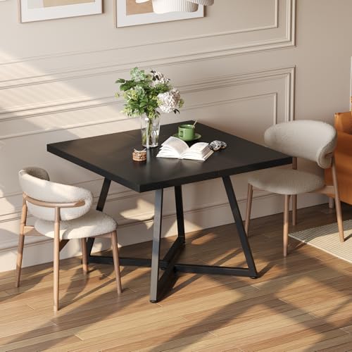 APICIZON Esstisch 80x80 cm Küchentisch klein Esszimmertisch für 4 Personen Kleiner Esstisch Holz Quadratischer Dining Table für kleine Räume Moderner Couchtisch für die Wohnung Schwarz