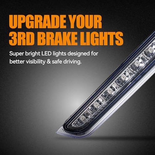 Image of Third 3rd Brake Light LED for 2007-2014 Chevy Tahoe Suburban /GMC Yukon, High Mount Rear Brake Lights Assembly for 07-14 Yukon XL, Waterproof Center Cab Lamp Stop Light (Clear)