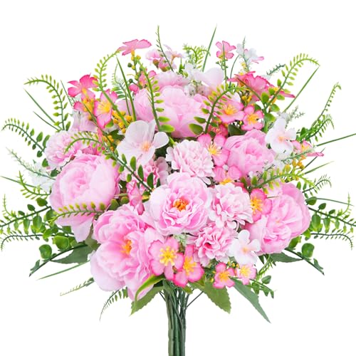 Fairblo Peonia Fiori Finti di Seta Rosa Bouquet di Peonie