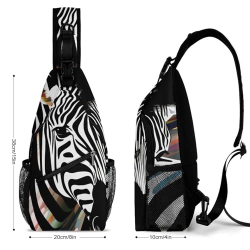 Mochila de pecho sling Abstract Animal Zebra para hombre y mujer miniatura 2