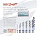 NordWolf 12-Piece Brad Point Wood Drill Bit Set for Carpenter Woodworking, Double Flutes Design with 1/4