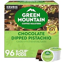 Green Mountain Coffee Roasters Chocolate Dipped Pistachio Flavored Coffee, Single Serve Keurig K-Cup Pod, 96-count pods, 4 pack of 24