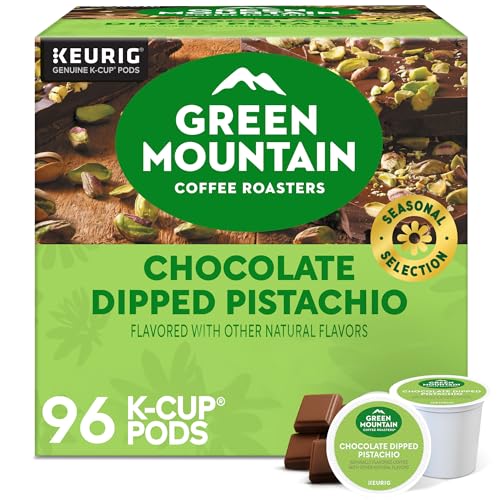 Image of Green Mountain Coffee Roasters Chocolate Dipped Pistachio Flavored Coffee, Single Serve Keurig K-Cup Pod, 96-count pods, (4 pack of 24)
