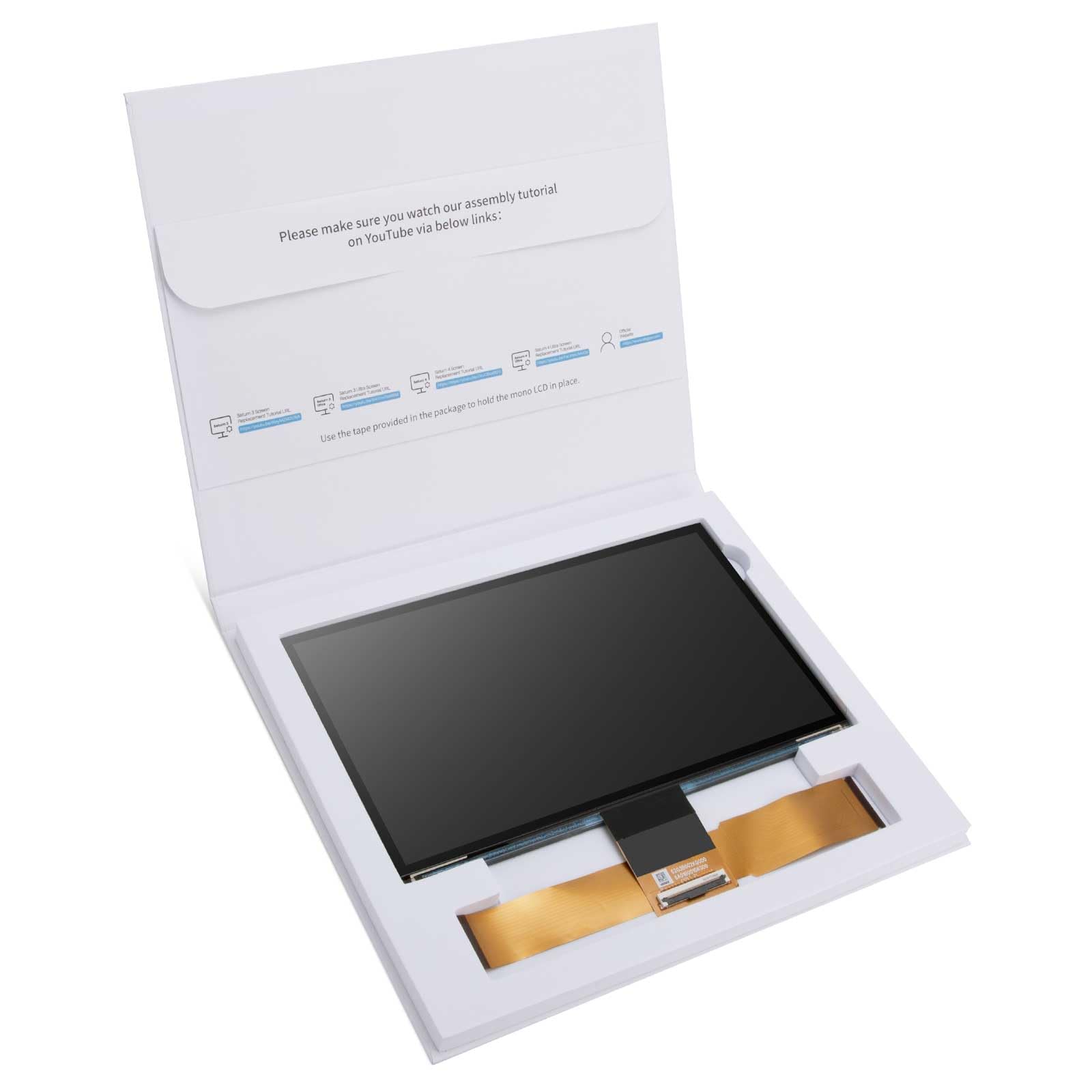 ELEGOO Monochromatyczny ekran LCD 10", 12 K, do drukarek 3D Saturn 4 i Saturn 4, o wysokiej rozdzielczości 11520 x 5120 i wytrzymałym ochronnym szkłem hartowanym 9H