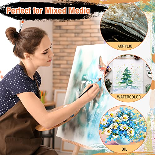 Image of Zonon 30 Pieces Paint Brushes Bulk Small Flat Top Acrylic Oil Paint Brush for Artists Mini Touch up Crafts Detail Painting(1 /2 Inch,Black)