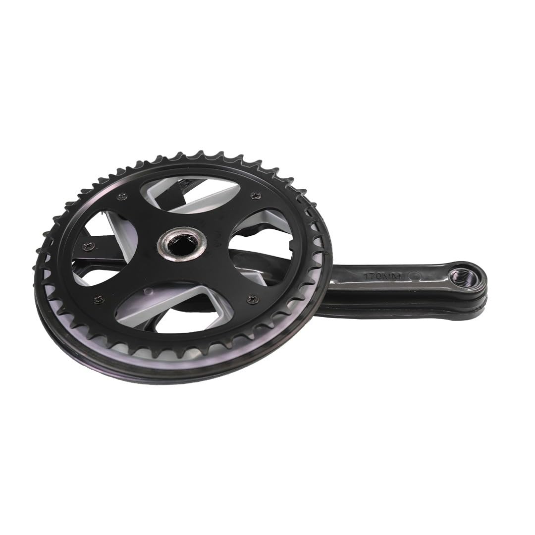 Suncross 40T Bicycle Chainwheel Crankset | 170mm Steel Crank Arms | Cotterless Design | Full Chain Guard | Single Speed Compatible | Black-image-9