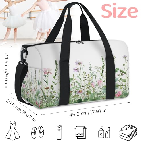 Spring Travel Duffel Bag for Women and Men, Wild Flower Sport Tote Gym Bag Carry on Weekender Overnight Bags2