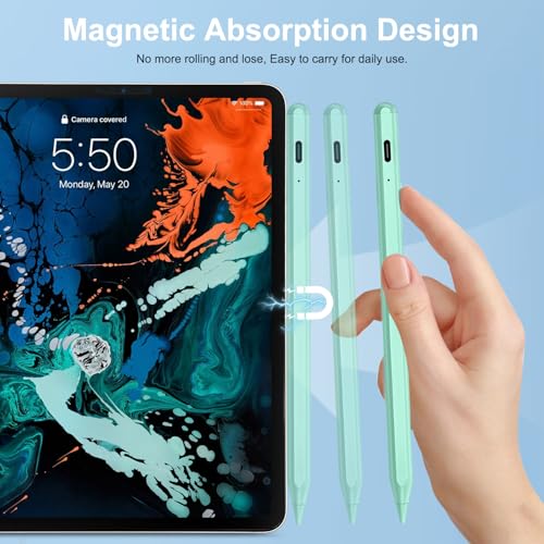 Image of Stylus Pen for iPad Apple: Fast Charge for iPad Pencil Apple Pen with Palm Rejection Tilt Sensitivity - Pen for i-Pad 10 /9 /8 /7 /6, i-Pad Pro 12.9 inch /11 inch /13 inch M4, iPad mini 6 /5, iPad Air 5 /4 /3 /M2 Green