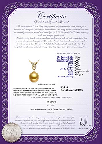 PearlsOnly AMZ-SSEA-G-AAA-1011-P-Monica