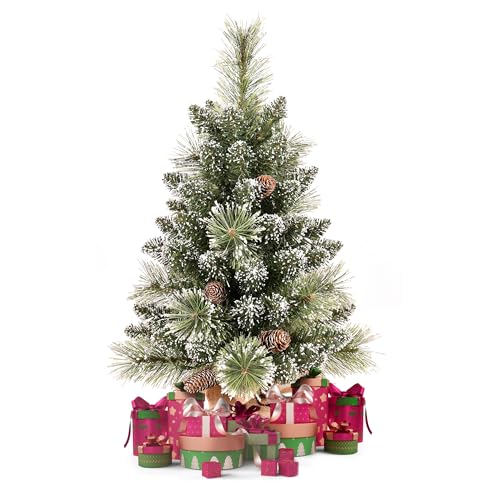 Weiking Mini árvore de Natal de 60 cm, árvore de Natal de mesa, árvore de Natal flocada de neve arti