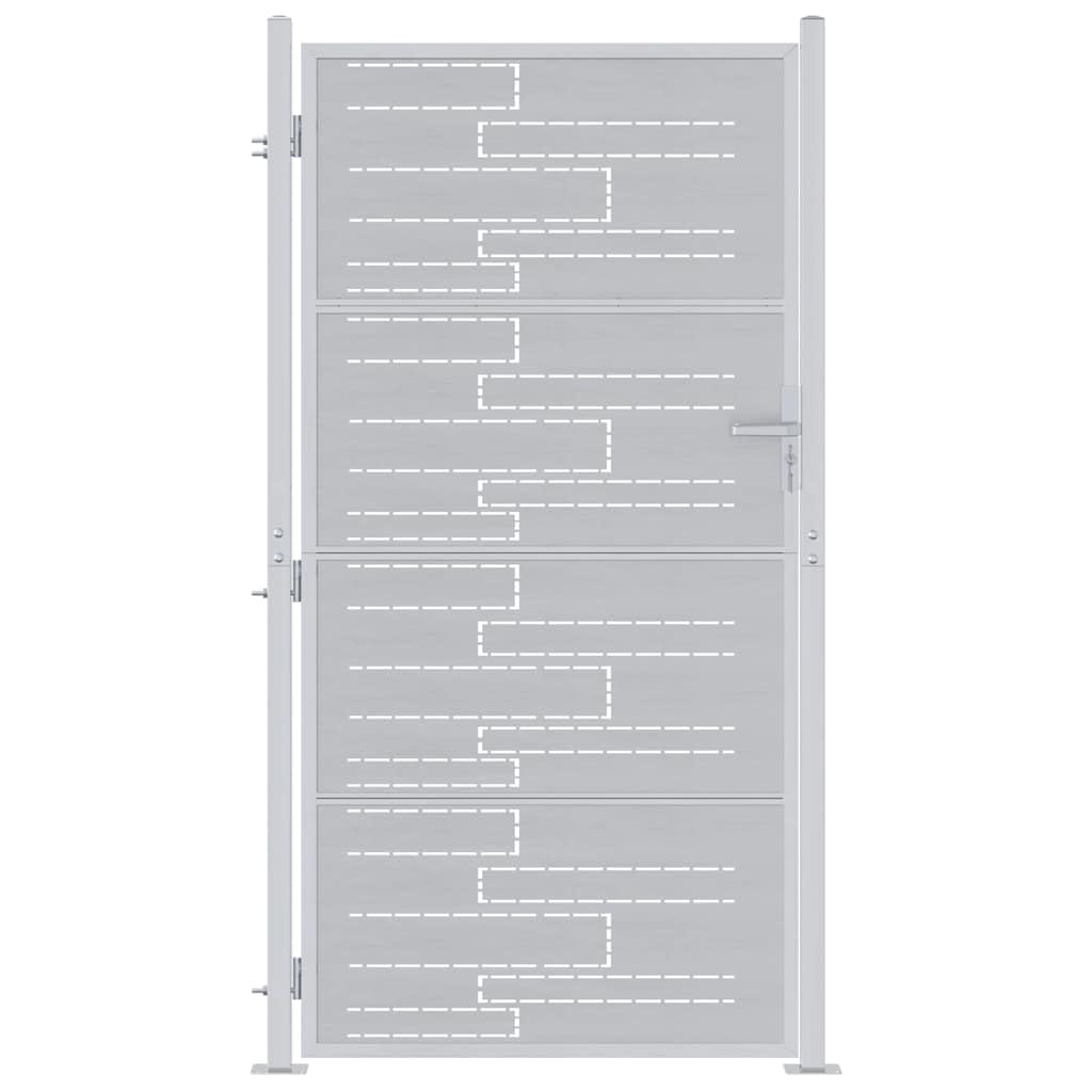 vidaXL Puerta de jardín Plateado 85 x 174 cm Acero Inoxidable, Jardín y terraza, Rectangular, Moderno, Plantas Elegantes, Muebles de Exterior, diseño Minimalista, Espacios acogedores para relajación