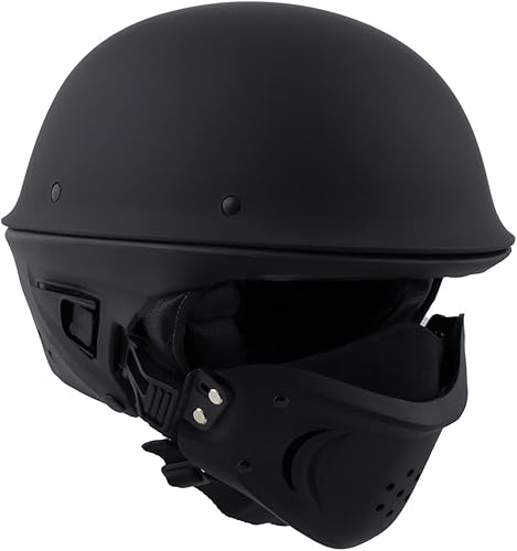 Miniatura 9 de Milwaukee Helmets MPH9830DOT 'Rascal' 34 cara abierta plana negro 2 en 1 casco de motocicleta para hombres y mujeres
