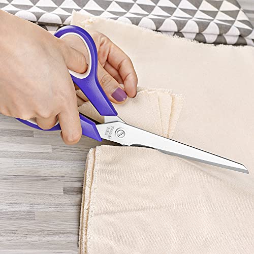 Uaugulft Schere, Multifunktionale Haushaltsschere aus Edelstahlklingen, Multifunktionale Schere mit weichem Griff, Mehrzweckschere, Lila & Weiß (5er Pack) - Image 3