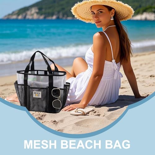 Beach Tote - Mesh Beach Bag | Large Tote Bags For Family | Reusable Shopping Grocery Bag | Large Lightweight Multi Functional2