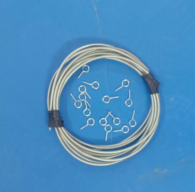 10 Feet Spring Curtain Wire Kit with 12 Hook | Rust Resistant, Easy DIY Installation, For Curtains & Door Nets, Strong Tension Support, Multipurpose Use-image-41