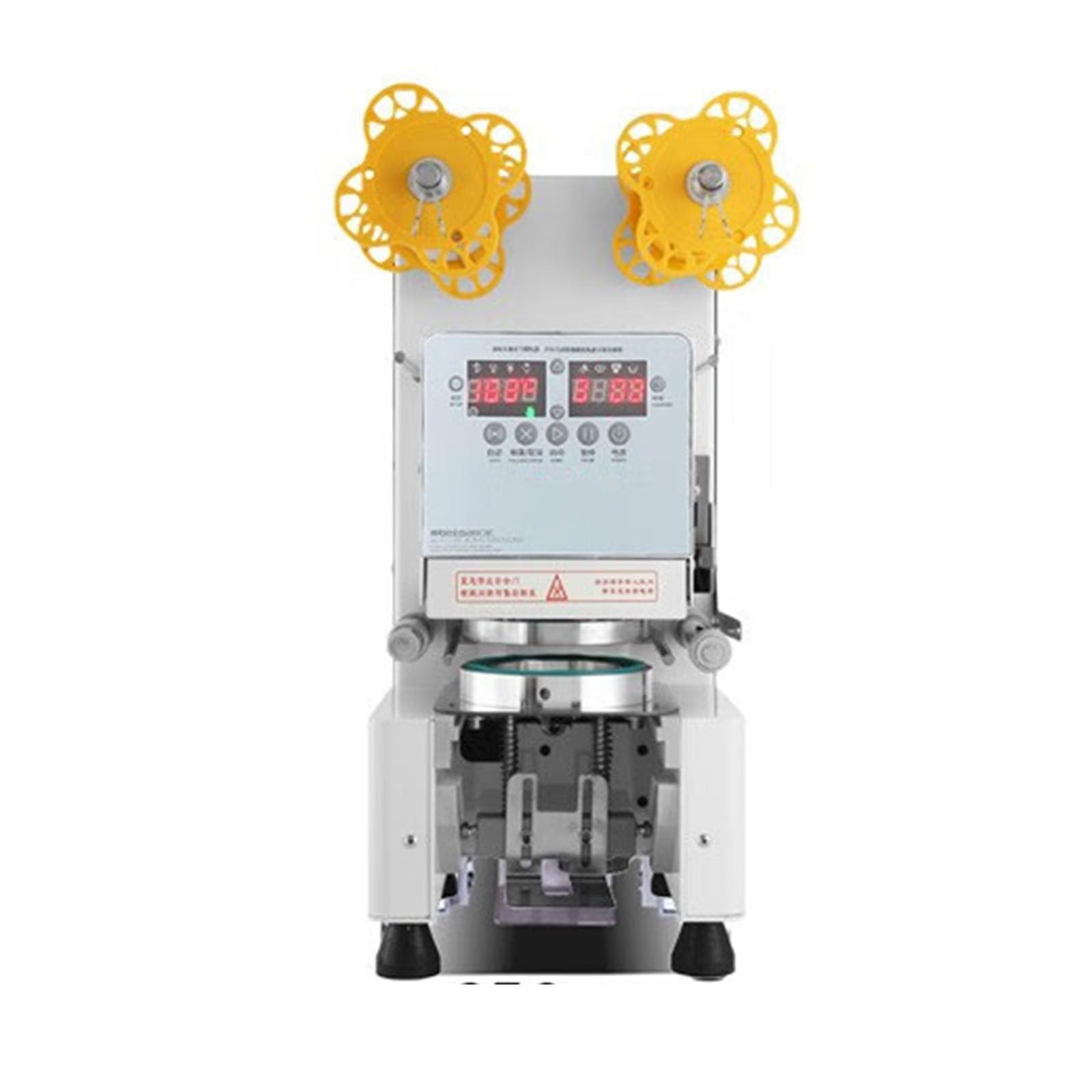 Macchina sigillatrice automatica per tazze commerciali, macchina sigillatrice per tè al latte, attrezzatura per sigillare succhi, macchina sigillatrice per tazze di plastica per bevande,White