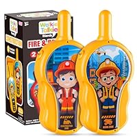 Construction Walkie Talkies for Kids 2 Pack Pretend Play Toys with Ultra Low Radiation Long Range 2000 Ft & Easy to Use for Outdoor Party Best Gift for Ages 2 3 4 5 6 7 Year Old Boys & Girls (Yellow)