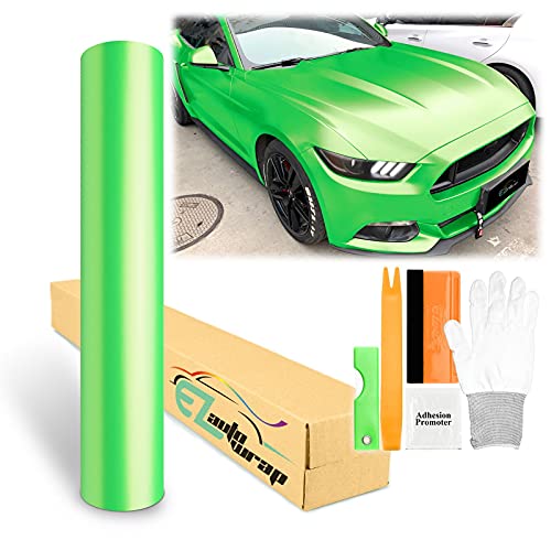 60"x240" (5FTx20FT) Apple Green Matte Metallic Satin Pearl Vinyl Wrap Sticker Sheet Film Car Auto Vehicle DIY Decal Bubble Free Air Release Self Adhesive Peel and Stick Free Tool Kit