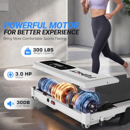 ANCHEER Walking Pad with Incline, 3.0HP Under Desk Treadmill for Home Office, 300 lbs Capacity Portable Mini Treadmill with Remote Control, Quiet Running Jogging Machine for Small Spaces — view 3