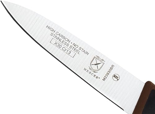 Miniatura 3 de Mercer Culinary Millennia - Cuchillo de pelar delgado con mango de color, 3 pulgadas, color marrón