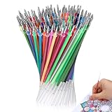 Roleader 100pcs Glitter Gel Pen Refills Smooth Ink Replacement for Office Writing, Portable Random Color