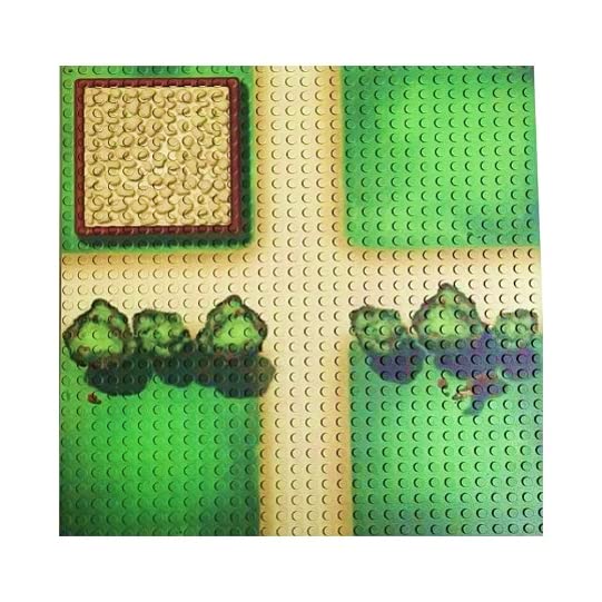OPEN BRICKS Bauplatten 32x32 – Gebogener Strand, 2 Stück (25,5x25,5cm) – Kompatibel Mit Lego & Co.