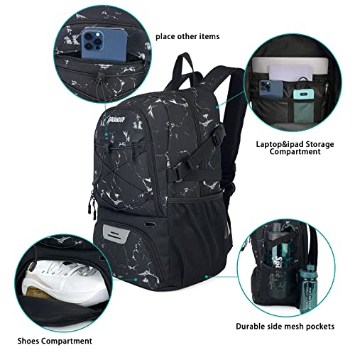 GRANDUP Basketball backpack with ball and shoes compartment Fit Volleyball, soccer, Swim, Gym, Travel, and School, large capacity sports training equipment bags - Image 3
