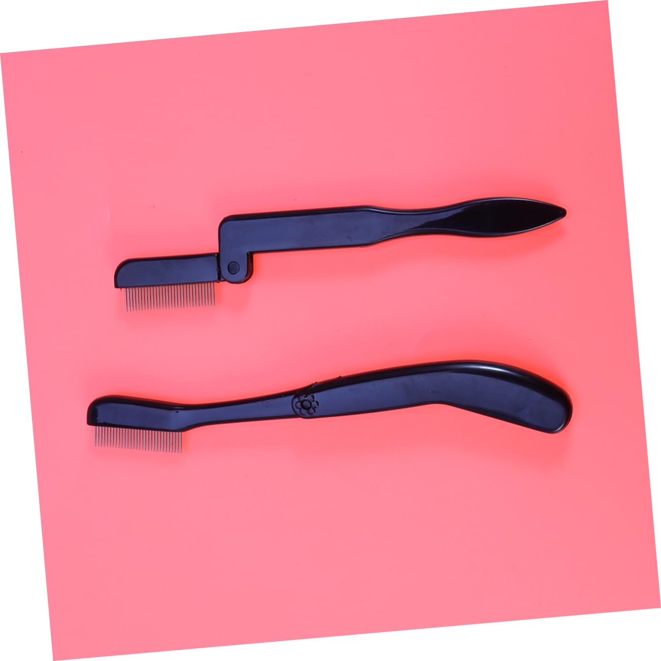 Mikinona Travel-friendly Eyebrow Brush Eyelash Comb 2pcs Stainless Steel Plastic Handle Easy Cleaning