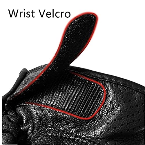 Motorfiets Handschoenen, Touchscreen Handschoenen, Ademend Lederen Handschoenen Voor Scooter Motocross Mtb L - Image 3