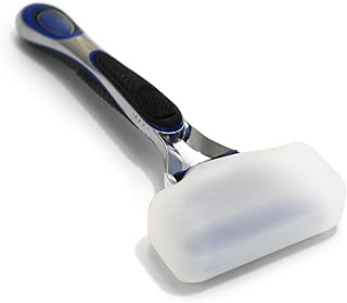 Coghlan's Silicone Razor Cover - Food-Grade Protector for Disposable & Cartridge Razors, Travel-Friendly, Dishwasher Safe, Compact Size 2-Pack (Blue & White), Fits Most Razor Types