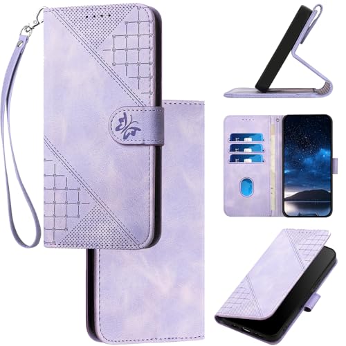 Jiajihua Funda Compatible con Samsung Galaxy A70 A705,Compatible con Samsung Galaxy A70 A705 Funda de teléfono Cierre magnético Ranura para Tarjetas Flip Stand Lanyard Purple