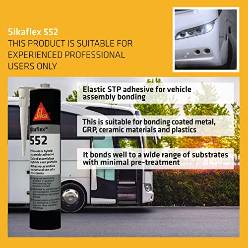 Sika – Sikaflex -552 – Professional Use Primerless Hybrid High-Performance Assembly Adhesive – Gap Filling – For Internal And External Use – Black – 300ml Cartridge