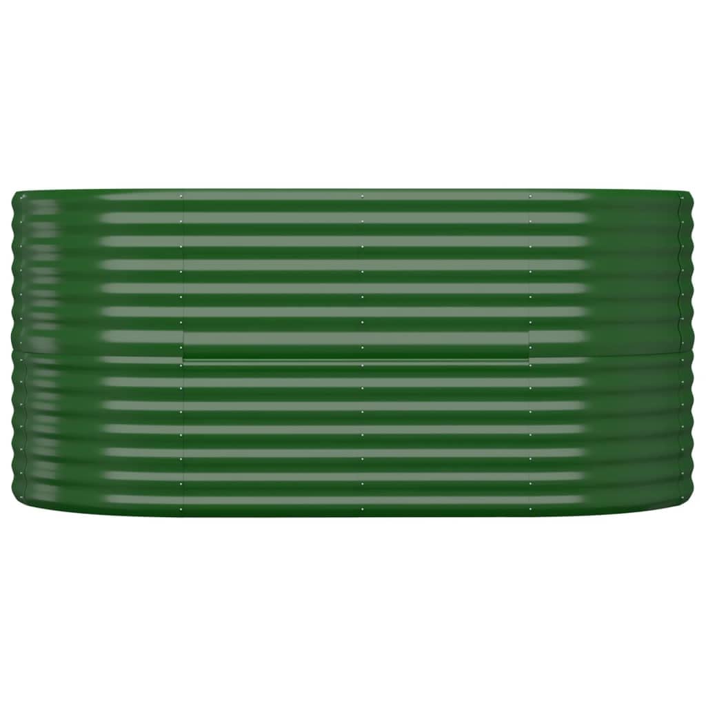Jardinera de acero galvanizado verde 152 x 80 x 68 cm, maceta robusta para jardín, balcón, terraza, resistente a las heladas, con almacenamiento de agua, ideal para hierbas, flores y verduras