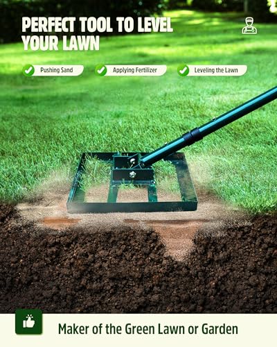 Signstek Lawn Leveling Rake, 43 x 25 cm Levelawn Tool with Adjustable Stainless Steel Handle, Level Lawn Tool for Grass, Golf Field, Garden, Level Soil 3 Signstek Lawn Leveling Rake, 43 x 25 cm Levelawn Tool with Adjustable Stainless Steel Handle, Level Lawn Tool for Grass, Golf Field, Garden, Level Soil - Image 3